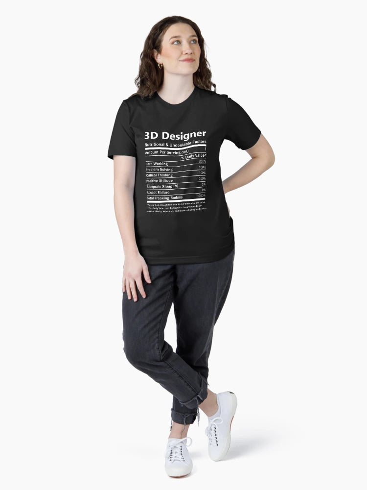 3D Designer T Shirt - Nutritional And Undeniable Factors Gift Item Tee