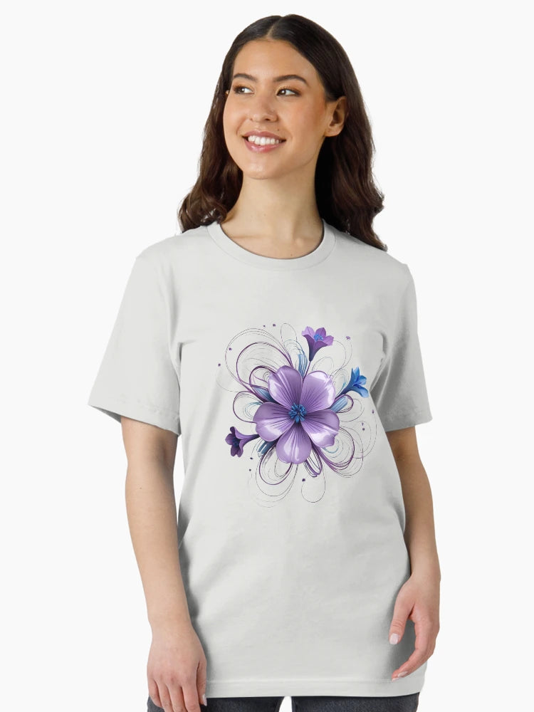 3D delicate purple & blue flower