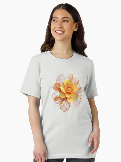 3D lacey orange and yellow flower