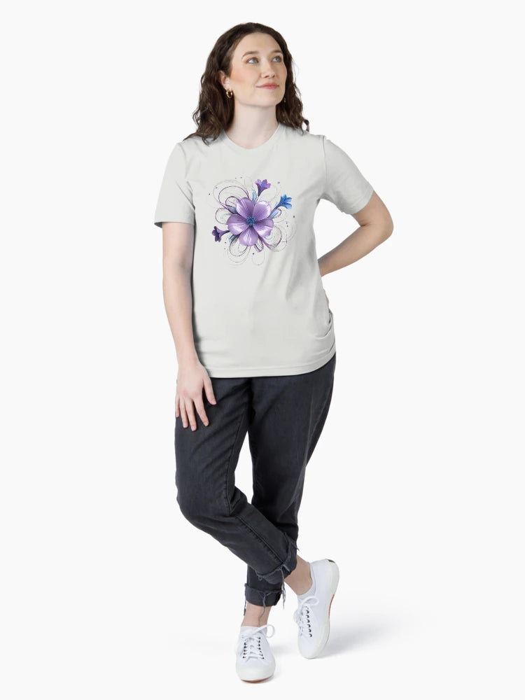 3D delicate purple & blue flower