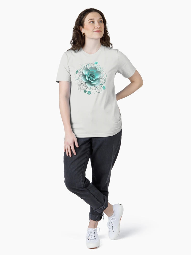 3D delicate turquoise flower