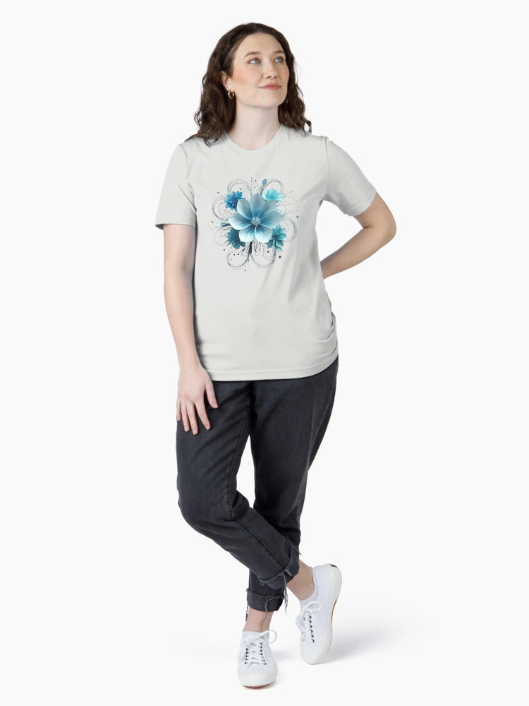 3D lacey delicate baby blue flower