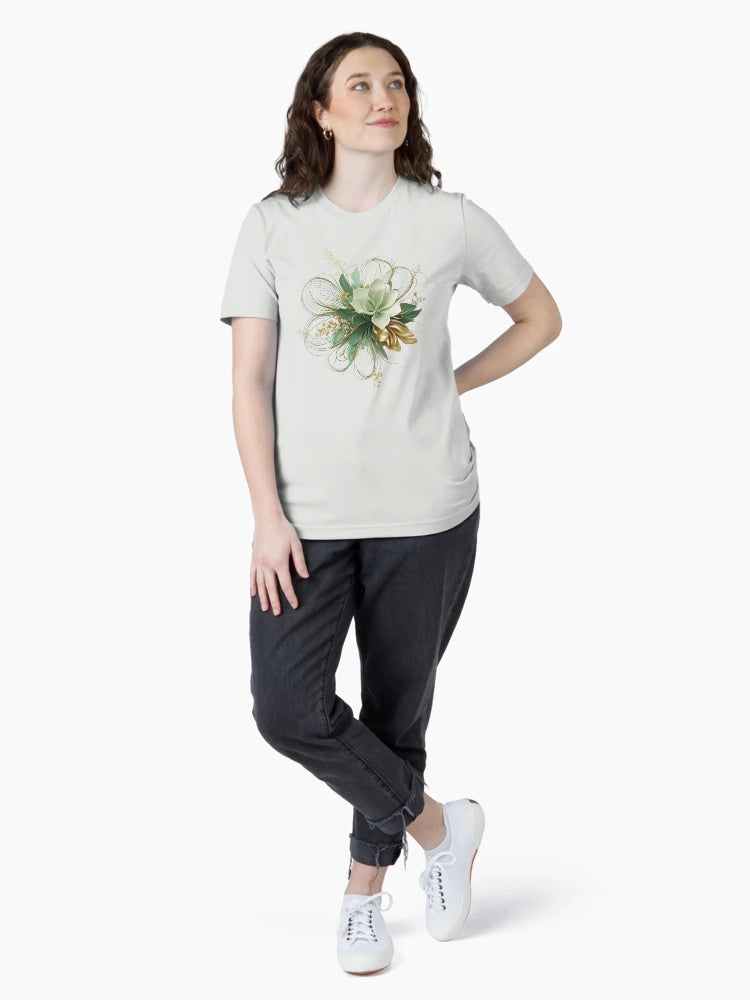 3D lacey green & gold flower
