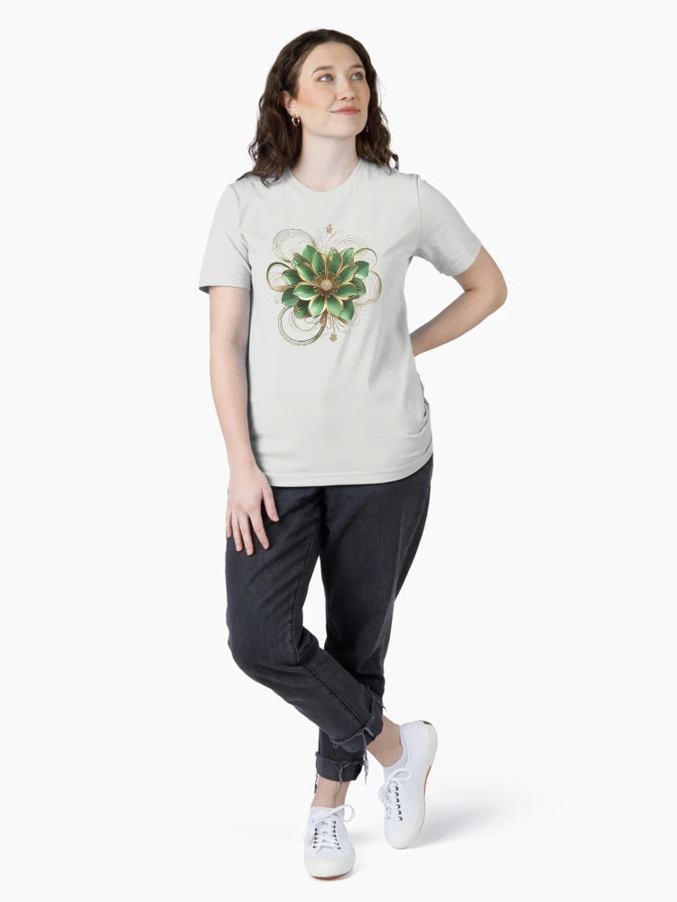 3D green & gold flower