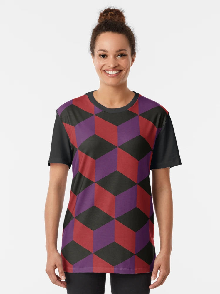 3D Illusion Cubes - Purple, Black, Red