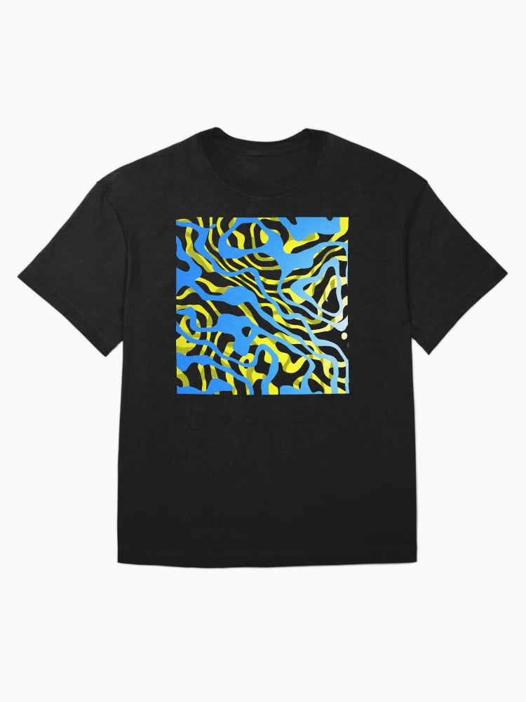 3D Abstract art yellow and blue