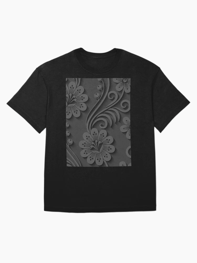3D Black Floral Elegant Ornament