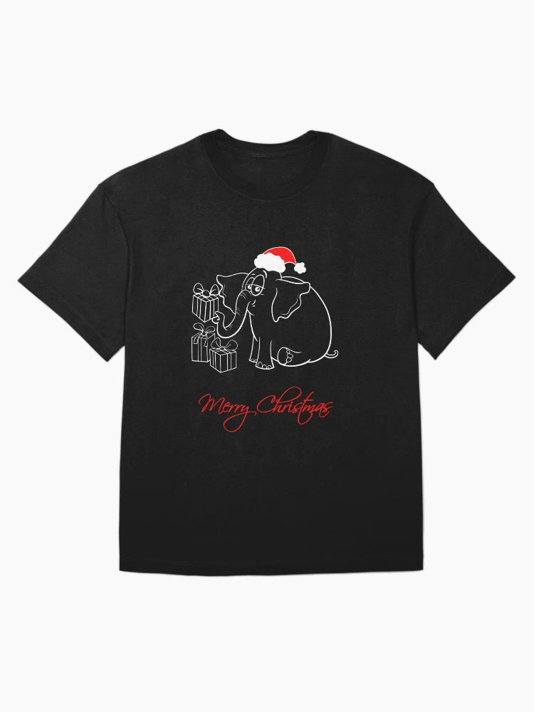 elephant in santa hat