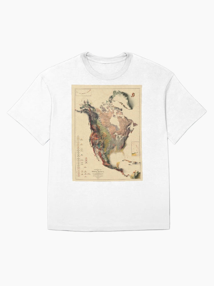 1911 North America Relief Map 3D digitally-rendered