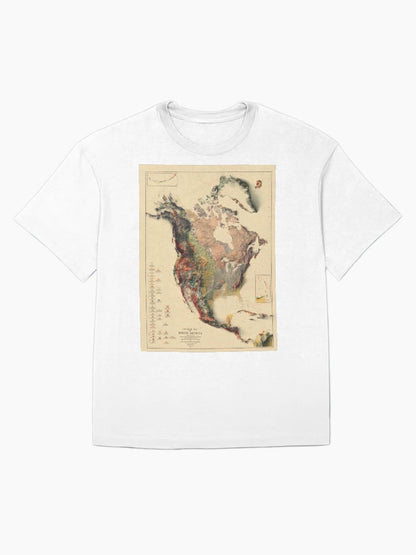 1911 North America Relief Map 3D digitally-rendered