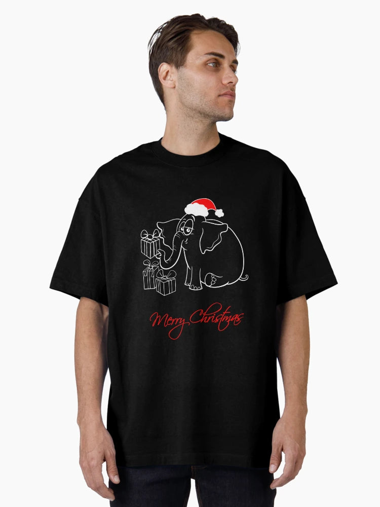 elephant in santa hat