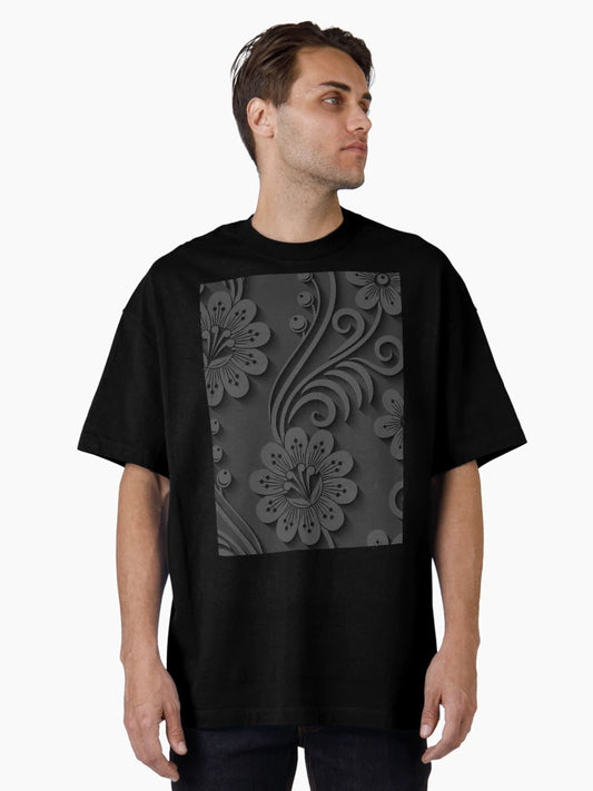 3D Black Floral Elegant Ornament