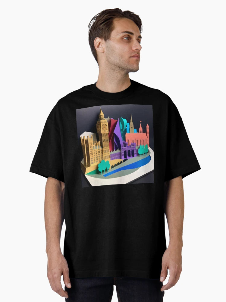 3D Effect Papercut Art - Cityscape Scene