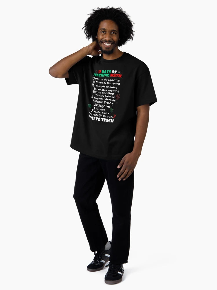 12 Days of Math T Shirt for Teacher Merry Christmas Shirt