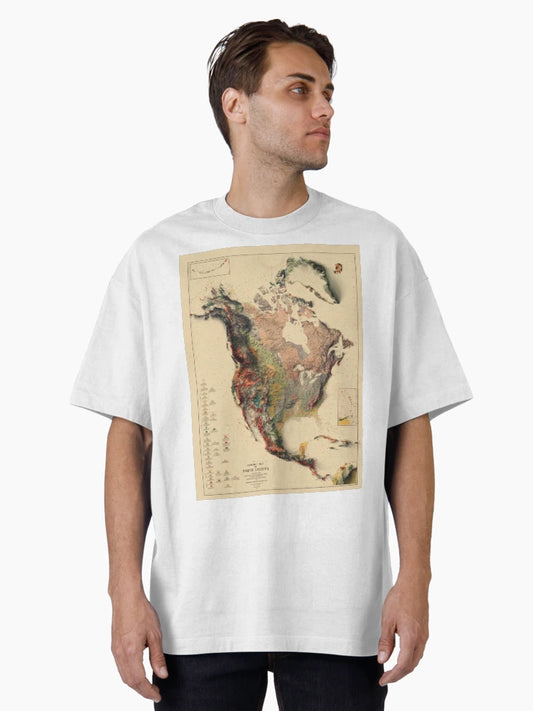 1911 North America Relief Map 3D digitally-rendered