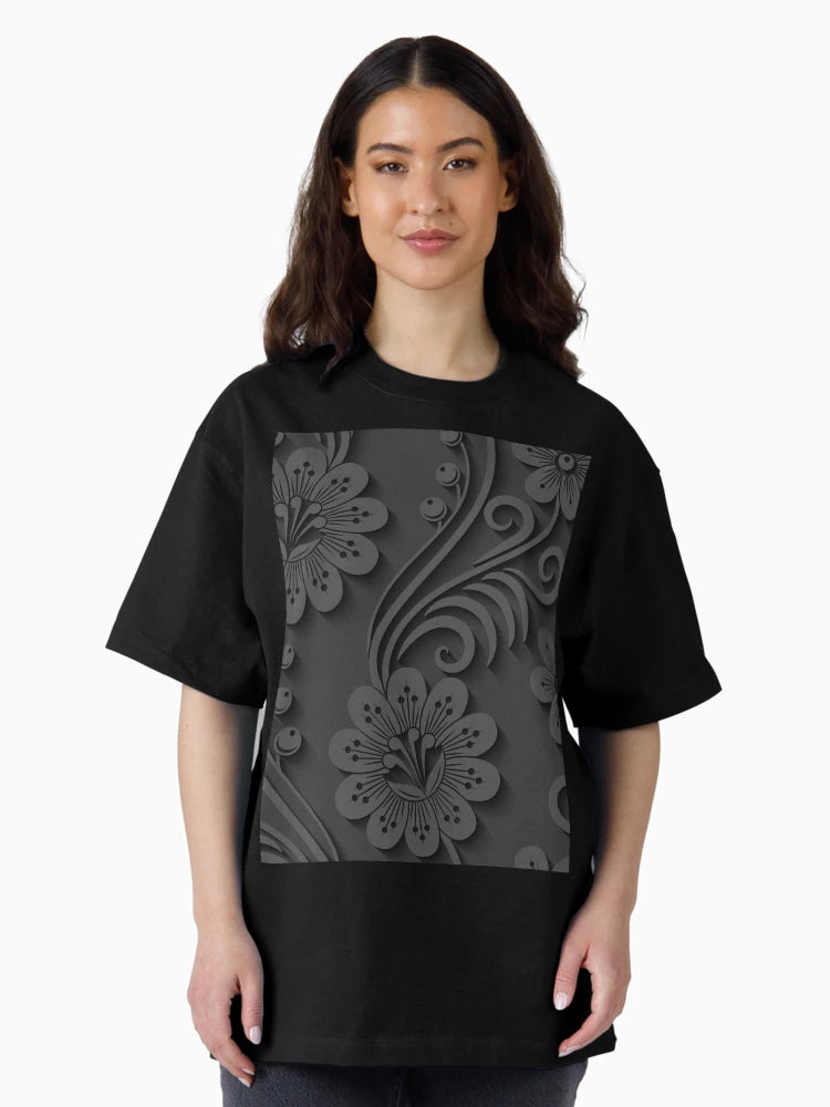 3D Black Floral Elegant Ornament