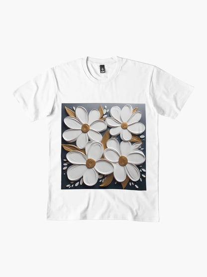 3D flowers, white
