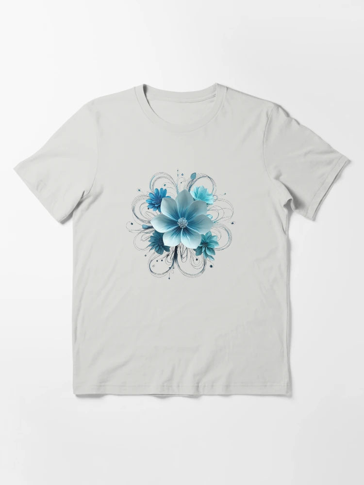 3D lacey delicate baby blue flower