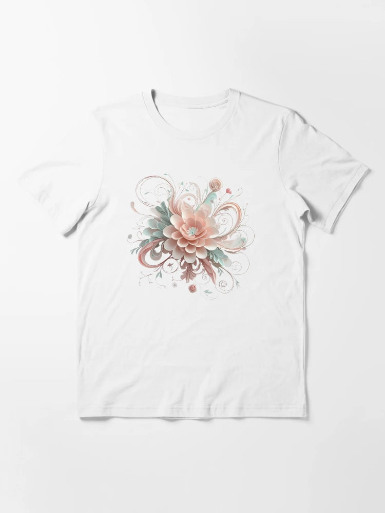3D lacey pink & aqua flower
