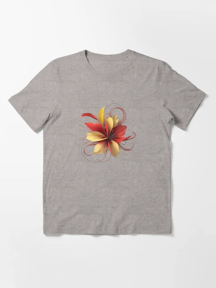 3D blooming red & gold flowers